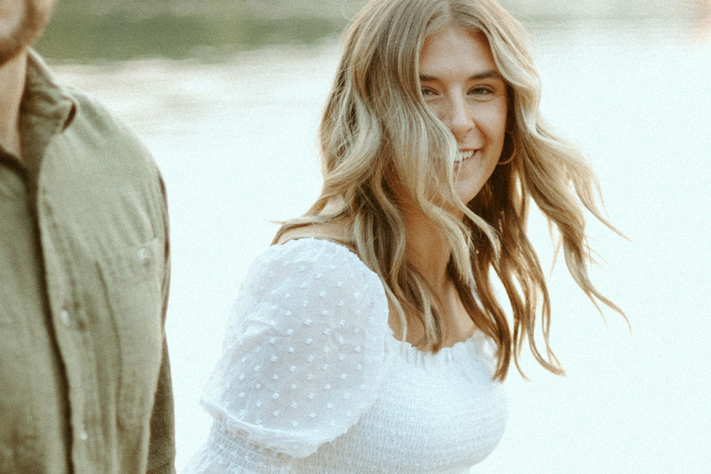 Stillwater, Minnesota Engagement Photos with Couple on the Beach